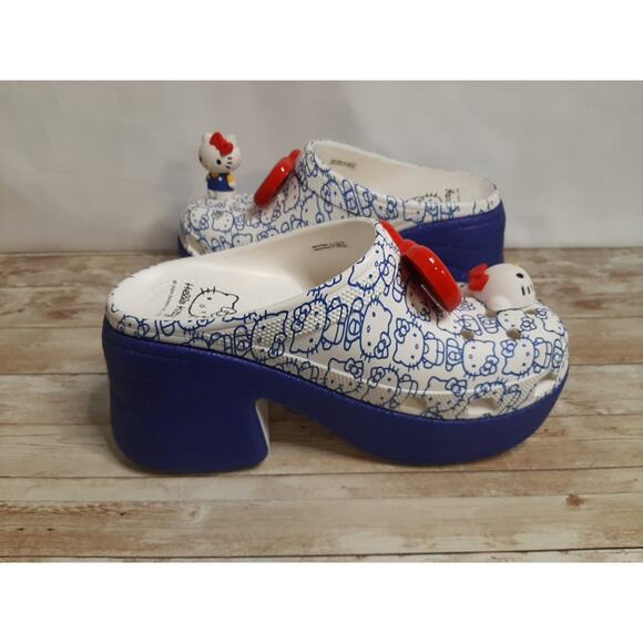 Hello Kitty Siren Crocs 50th Anniversary Womens 8 Chunky Heels Whimsical Funky - Picture 6 of 14